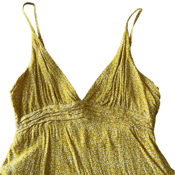 Princess Polly Romper Dress Mini White Dotted Floral Print Yellow Gold Sz 4 - Picture 2 of 6